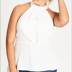 City Chic ivory lace halter